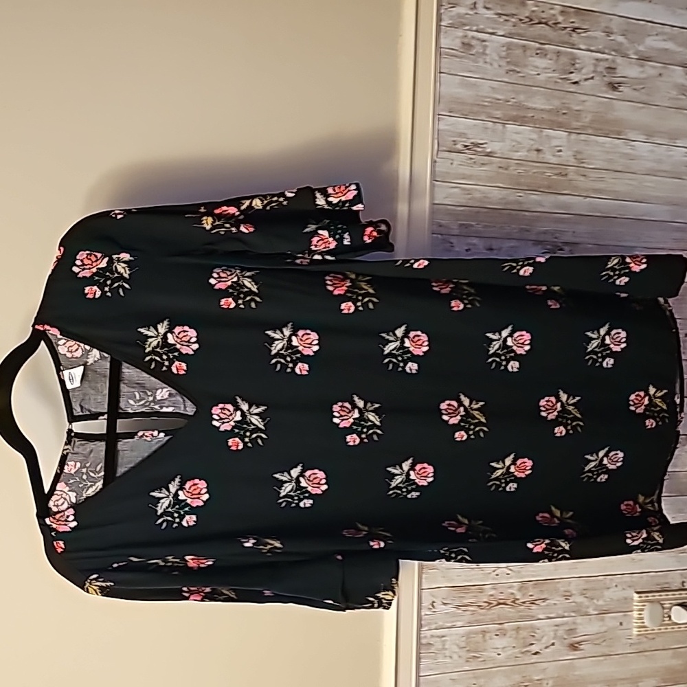 🟠Black Floral Dress #D